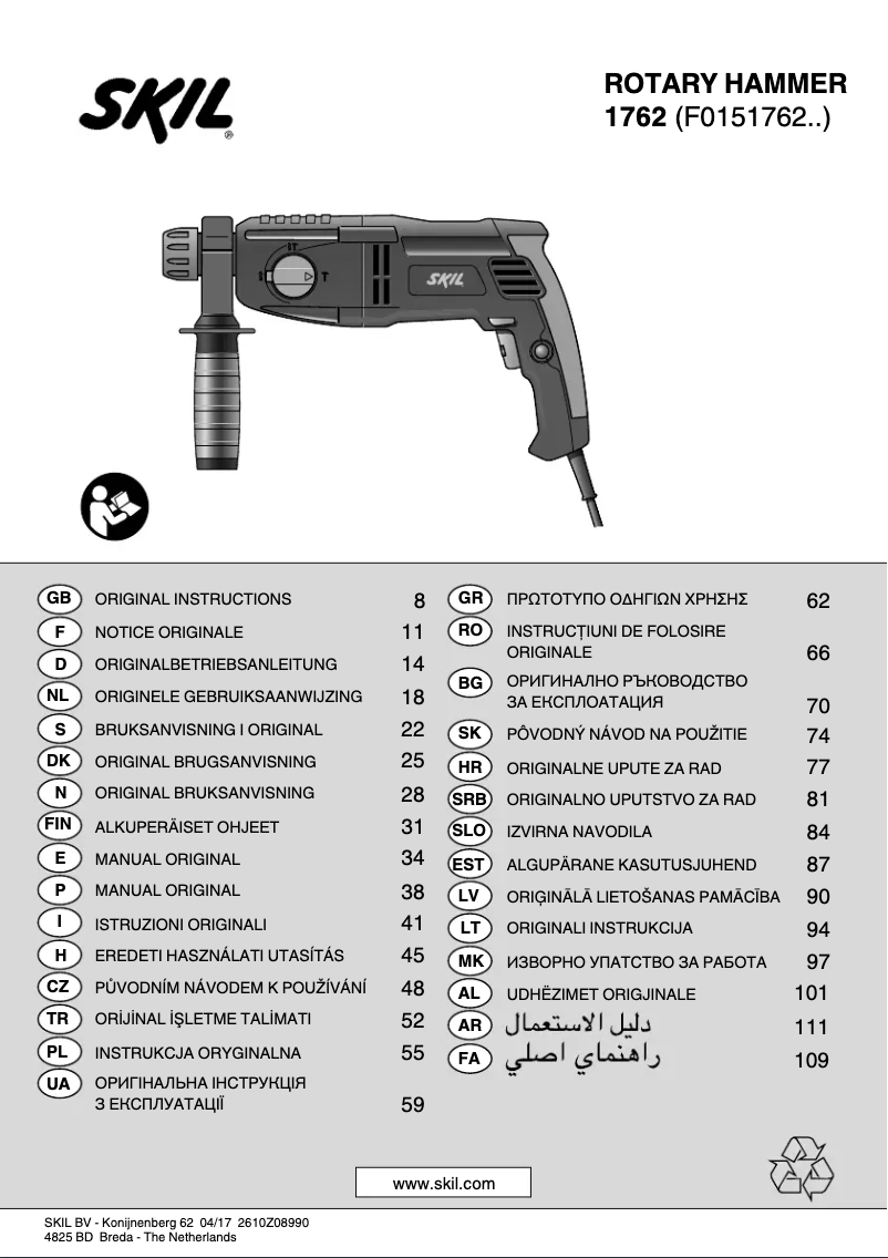 Imagen de la primera página del manual del dispositivo 1762 AK