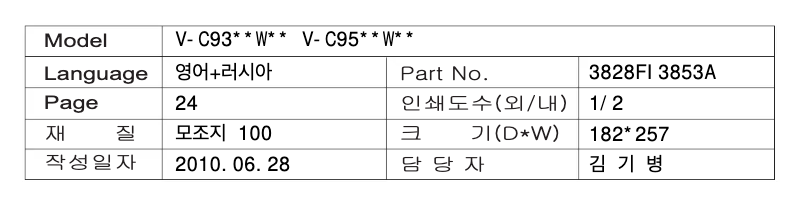 Página 1 del manual Manual de usuario LG V-C9563WNT