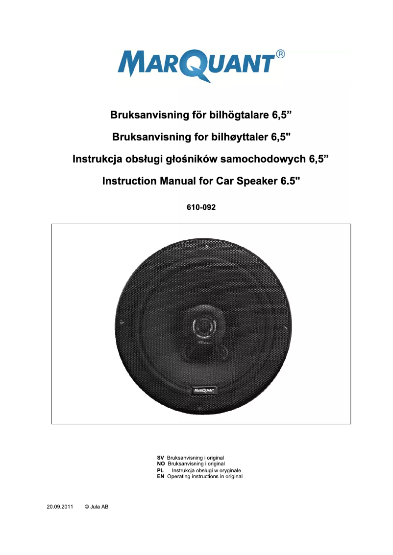 Imagen de la primera página del manual del dispositivo 610-092