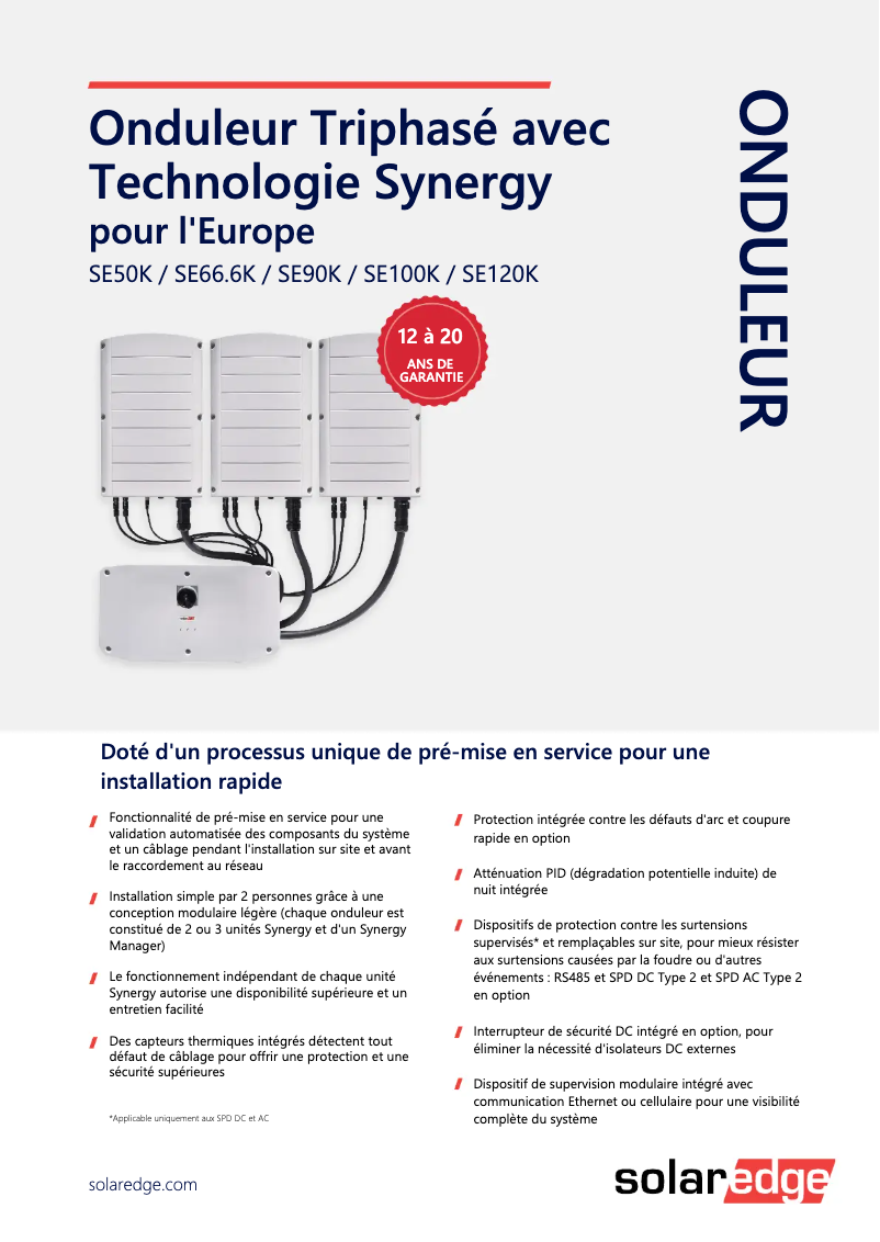 Página 1 del manual Guía de instalación SolarEdge SE100K-BE00IBNC4