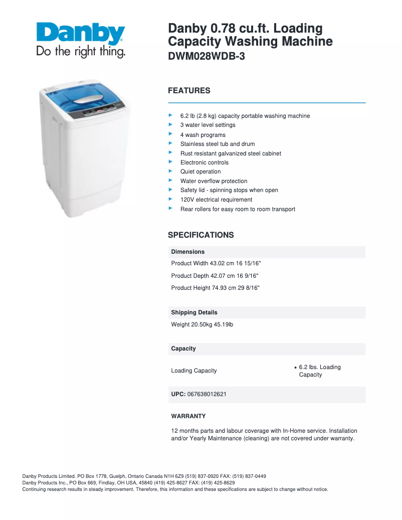 Imagen de la primera página del manual del dispositivo DWM028WDB-3
