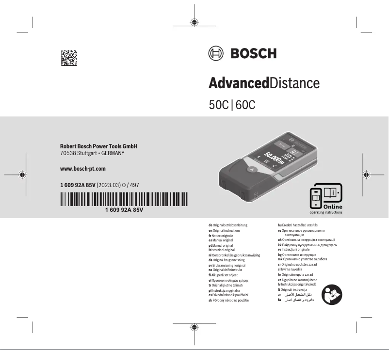 Página 1 del manual Manual de usuario Bosch AdvancedDistance 50C