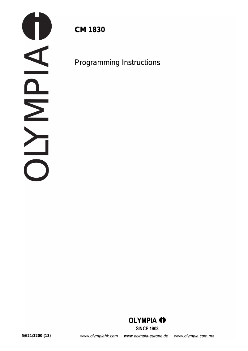 Página 1 del manual Manual de usuario Olympia CM 1830