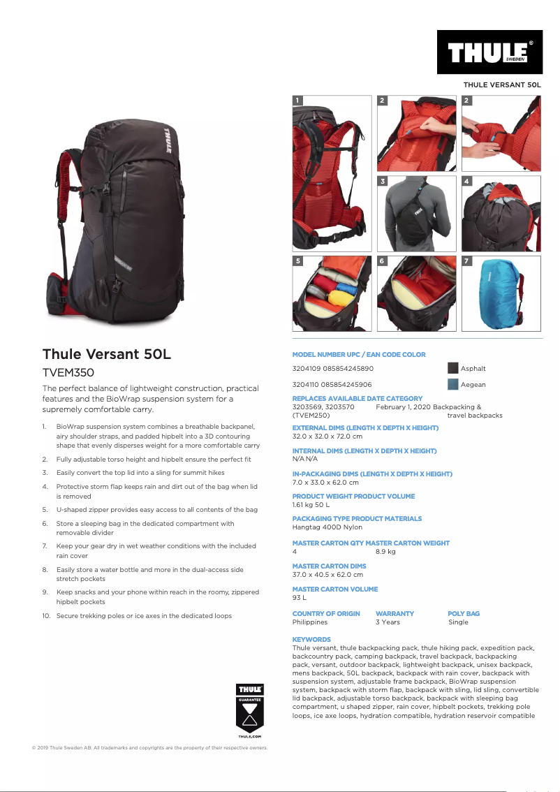 Imagen de la primera página del manual del dispositivo Versant 50L