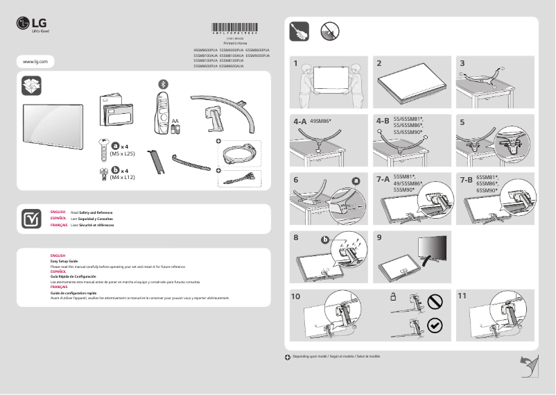 Imagen de la primera página del manual del dispositivo 65SM8600AUA