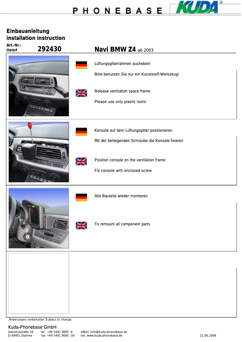 Imagen de la primera página del manual del dispositivo 292435