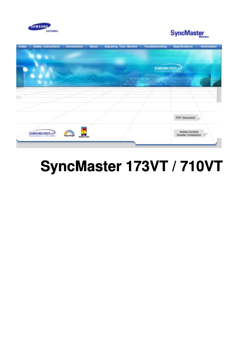 Imagen de la primera página del manual del dispositivo SyncMaster 710VT