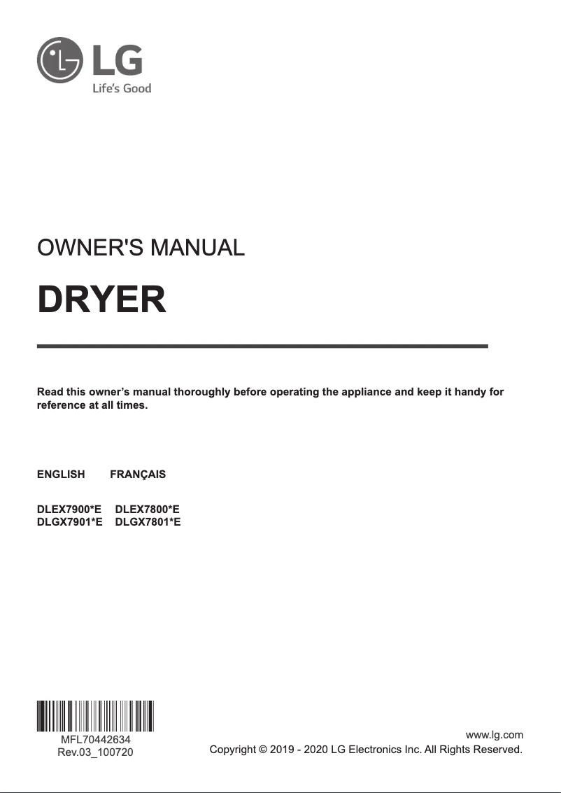 Imagen de la primera página del manual del dispositivo DLEX7900VE