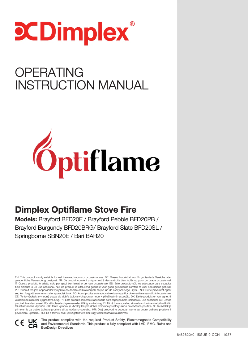 Página 1 del manual Manual de usuario Dimplex BFD20BRG