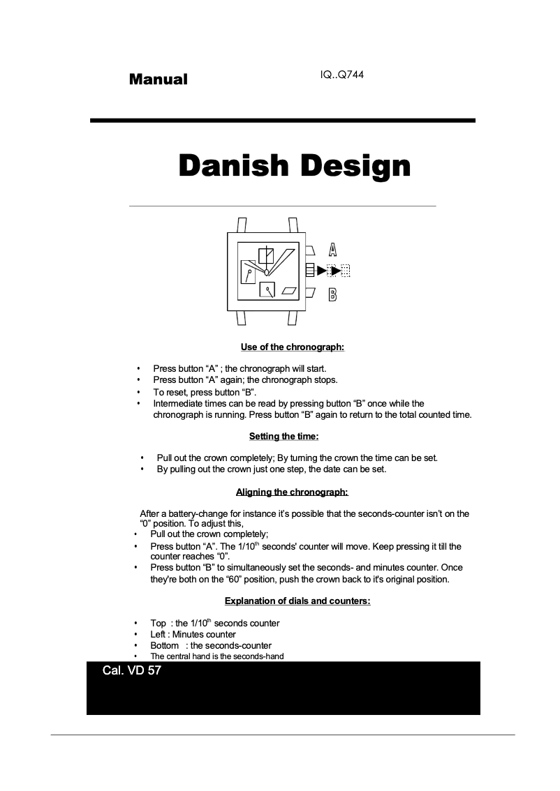 Imagen de la primera página del manual del dispositivo Q744