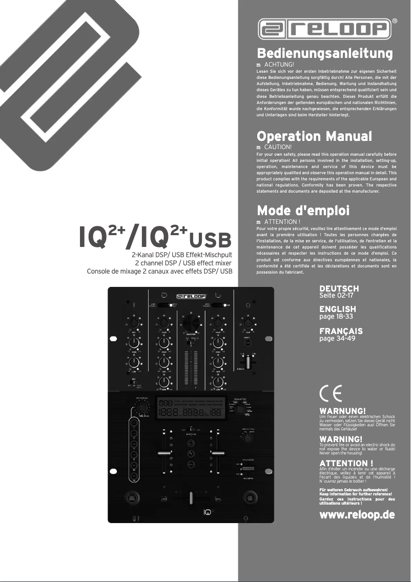 Imagen de la primera página del manual del dispositivo IQ2+USB
