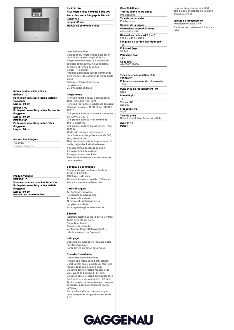 Imagen de la primera página del manual del dispositivo BMP251110