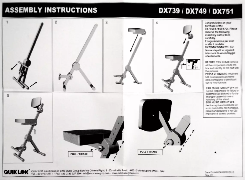 Página 1 del manual Manual de usuario Quik Lok DX749