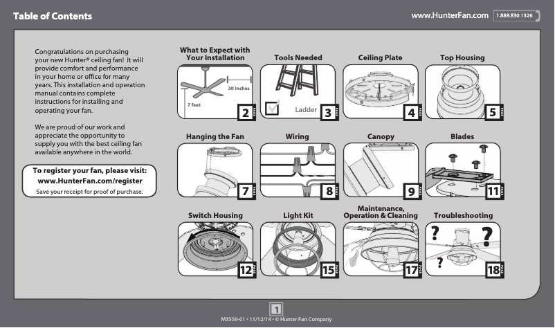 Página 1 del manual Manual de usuario Hunter Landsdowne