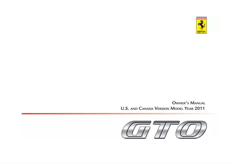 Imagen de la primera página del manual del dispositivo 599 GTO (2011)