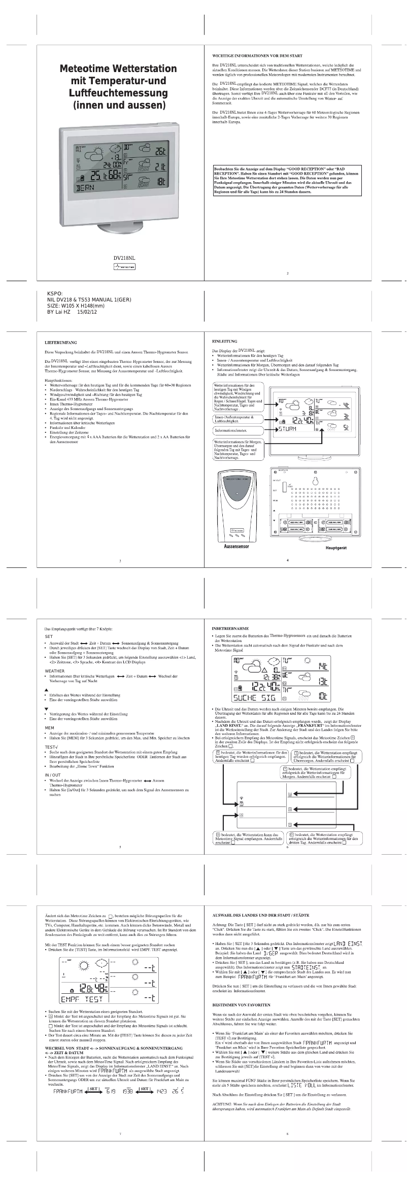 Imagen de la primera página del manual del dispositivo WM 5200