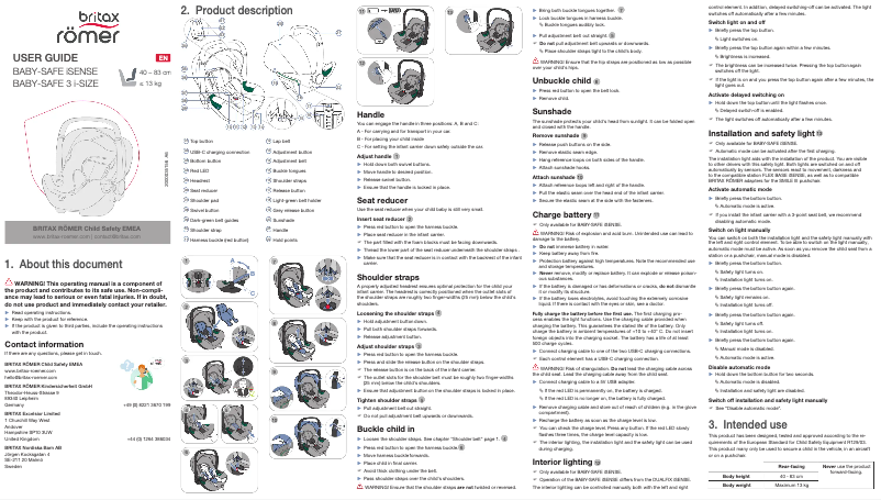 Página 1 del manual Manual de usuario Britax-Römer Baby-Safe iSense