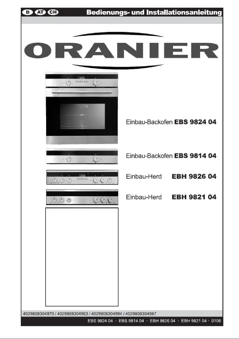 Página nº 1 - Manual de usuario Oranier EBS 9824 04