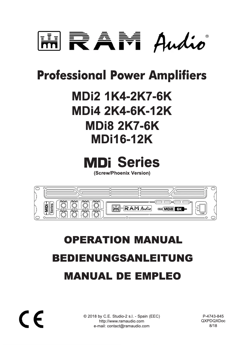 Imagen de la primera página del manual del dispositivo MDi8-6K D BS/P