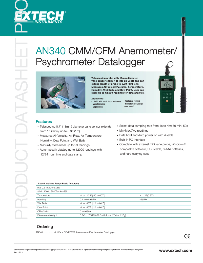 Imagen de la primera página del manual del dispositivo AN340