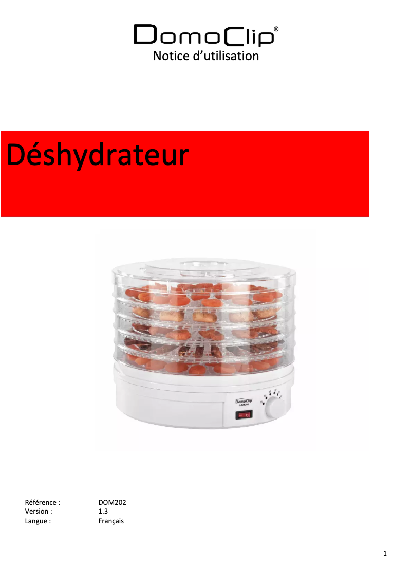 Imagen de la primera página del manual del dispositivo DOM202