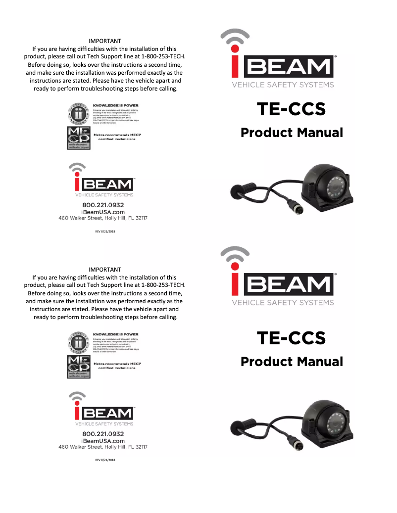 Página 1 del manual Manual de usuario Metra TE-CCS
