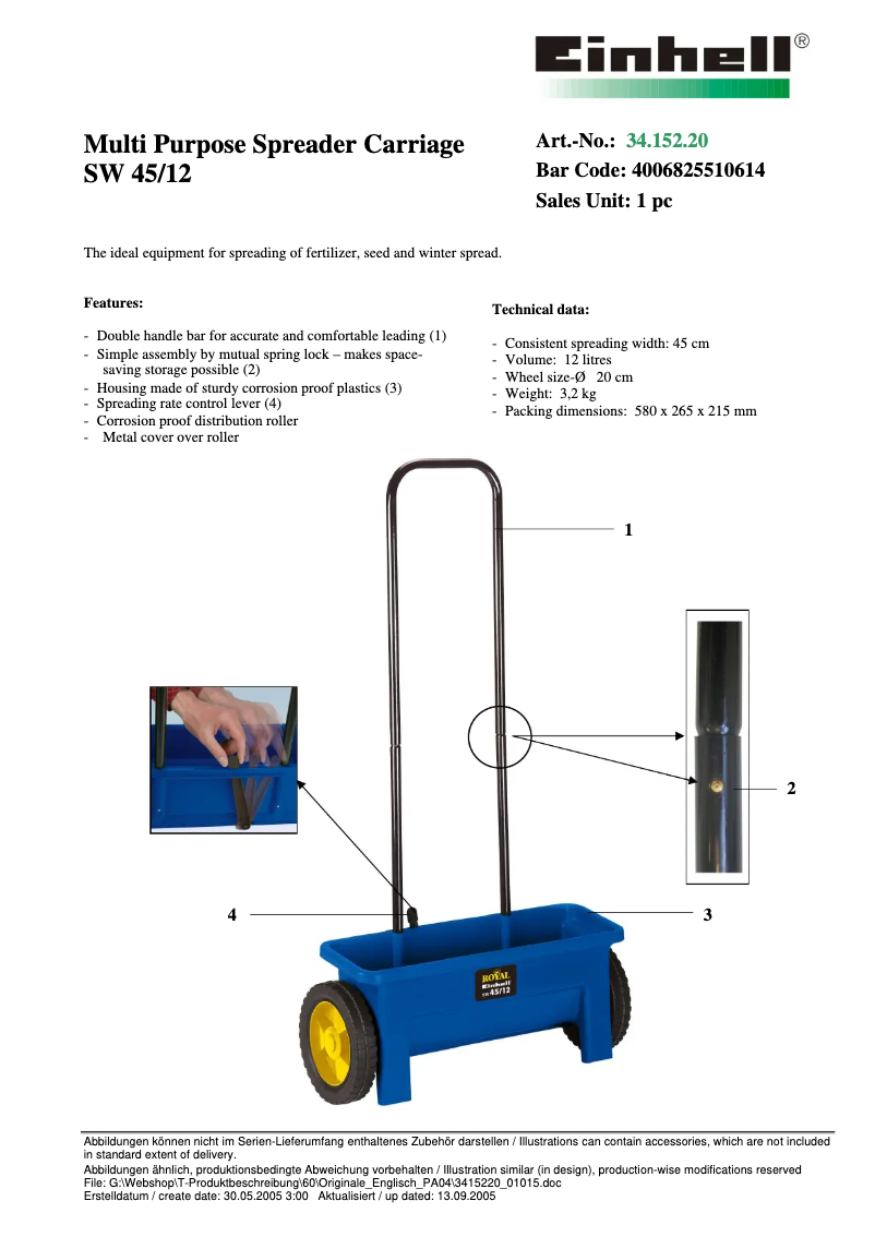 Imagen de la primera página del manual del dispositivo SW 45/12