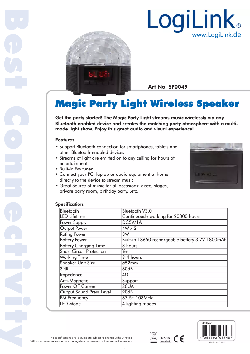 Página 1 del manual Manual de usuario LogiLink SP0049