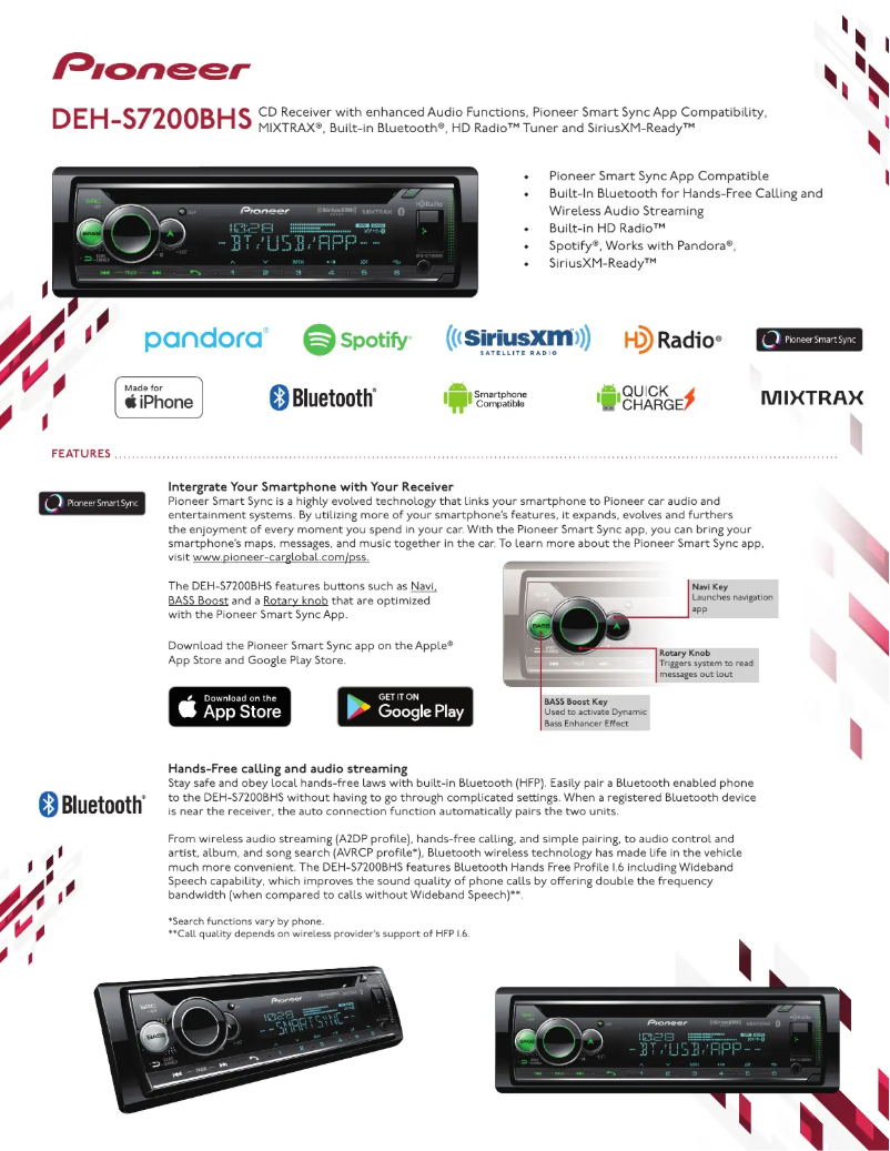 Imagen de la primera página del manual del dispositivo DEH-S7200BHS