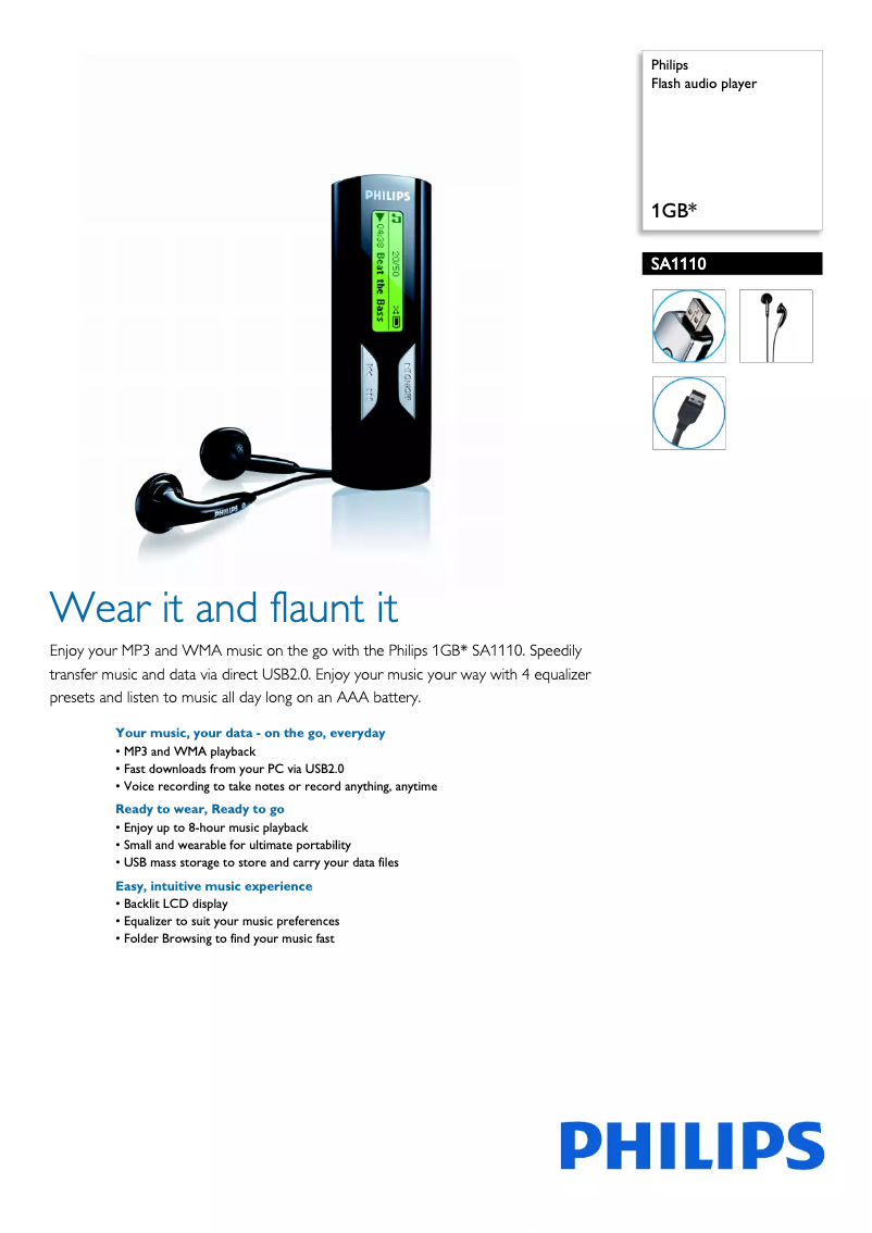 Imagen de la primera página del manual del dispositivo SA1110