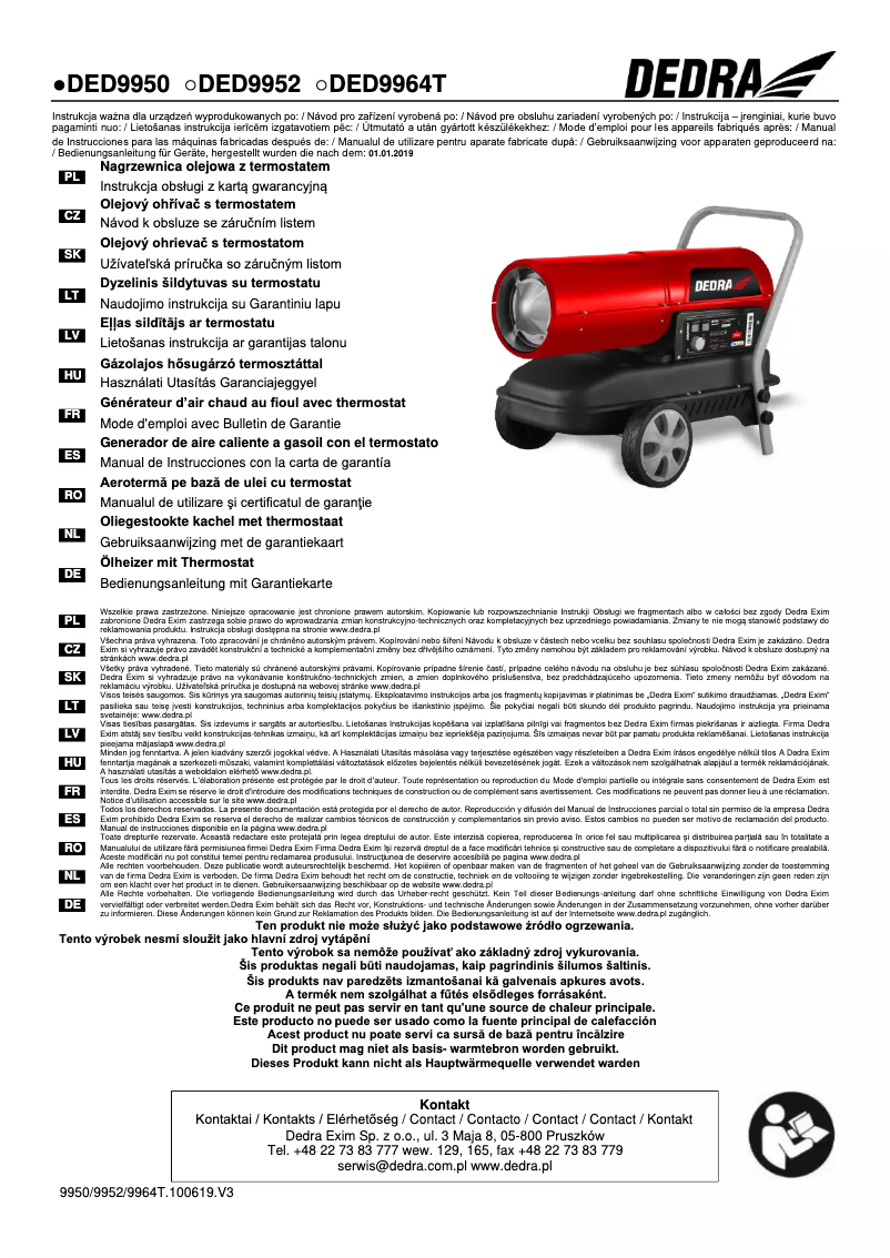 Página 1 del manual Manual de usuario DEDRA DED9950