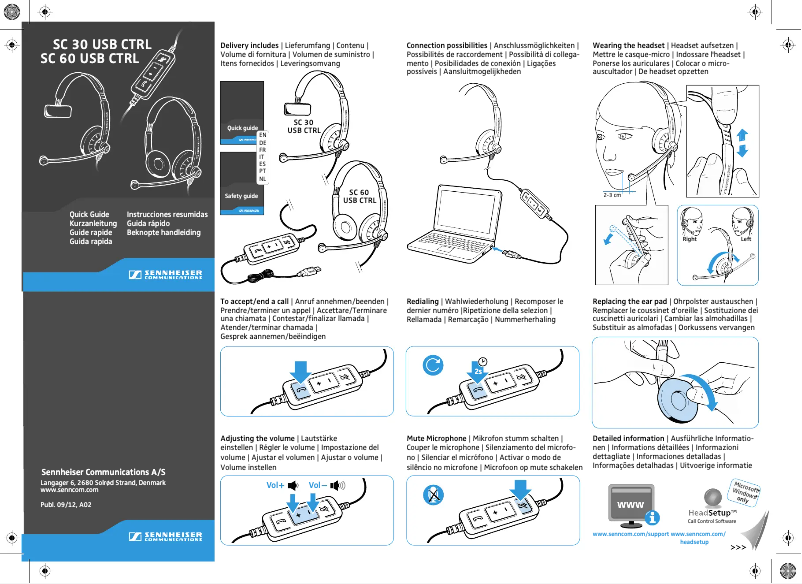 Imagen de la primera página del manual del dispositivo SC 30 USB CTRL