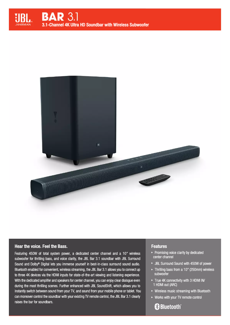 Imagen de la primera página del manual del dispositivo Bar 3.1