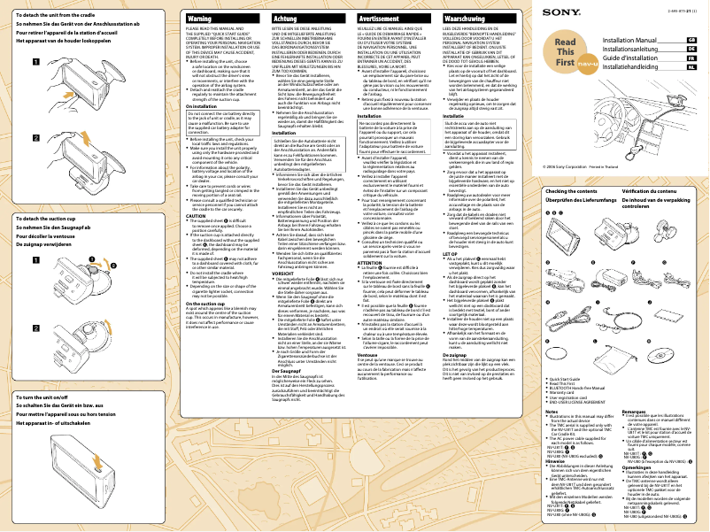 Imagen de la primera página del manual del dispositivo NV-U80