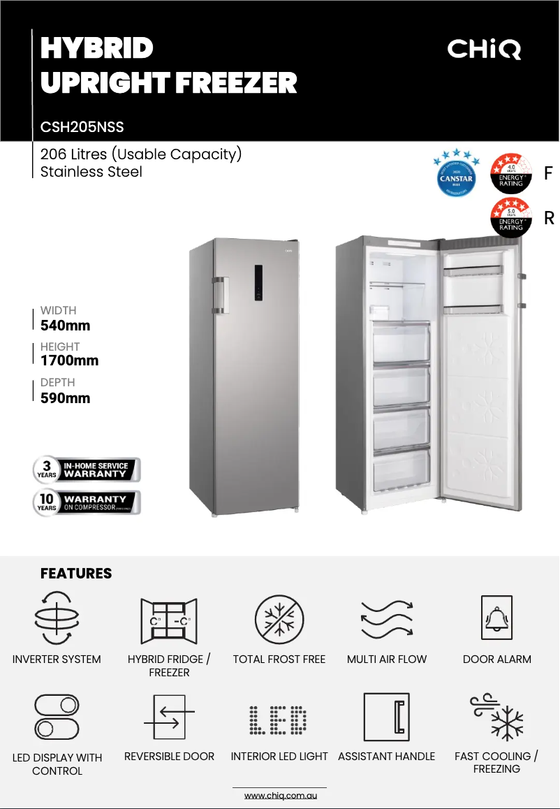 Página 1 del manual Manual de usuario CHiQ CSH205NSS