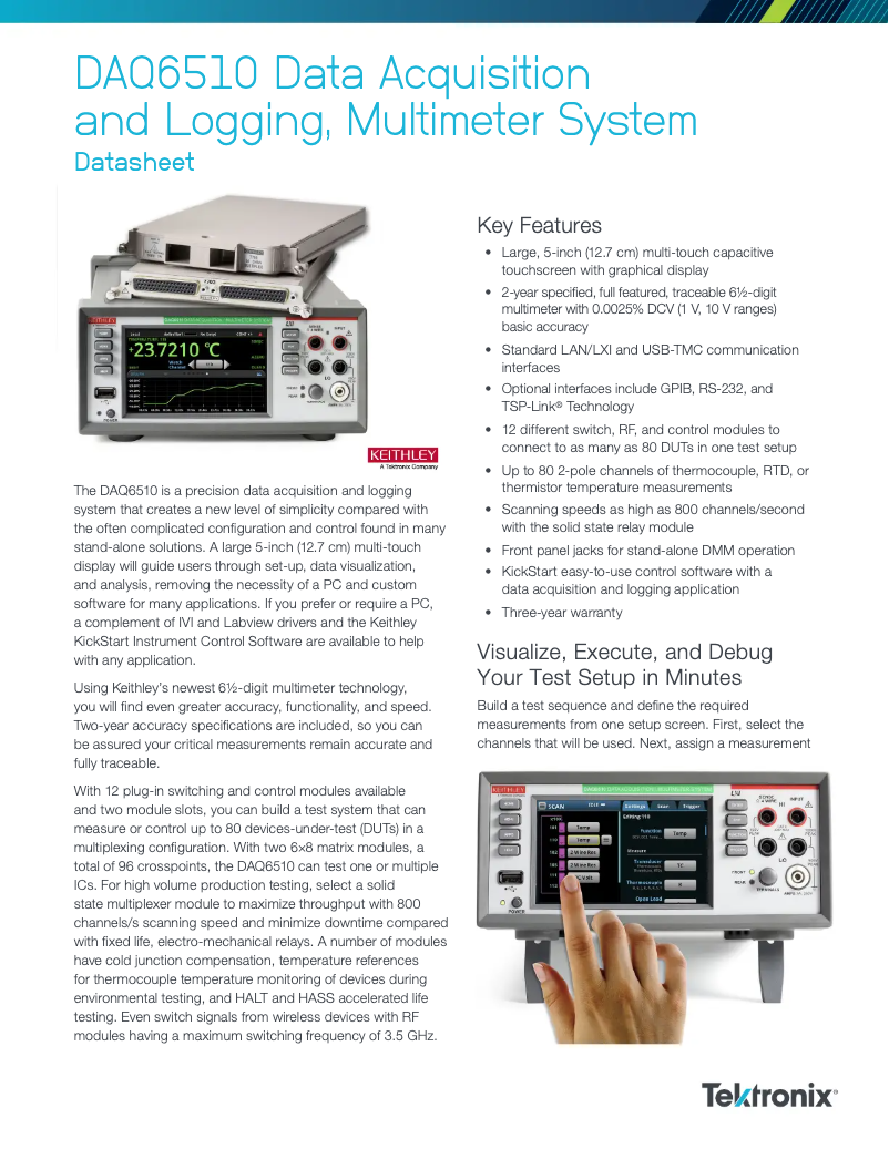 Página 1 del manual Manual de usuario Keithley DAQ6510