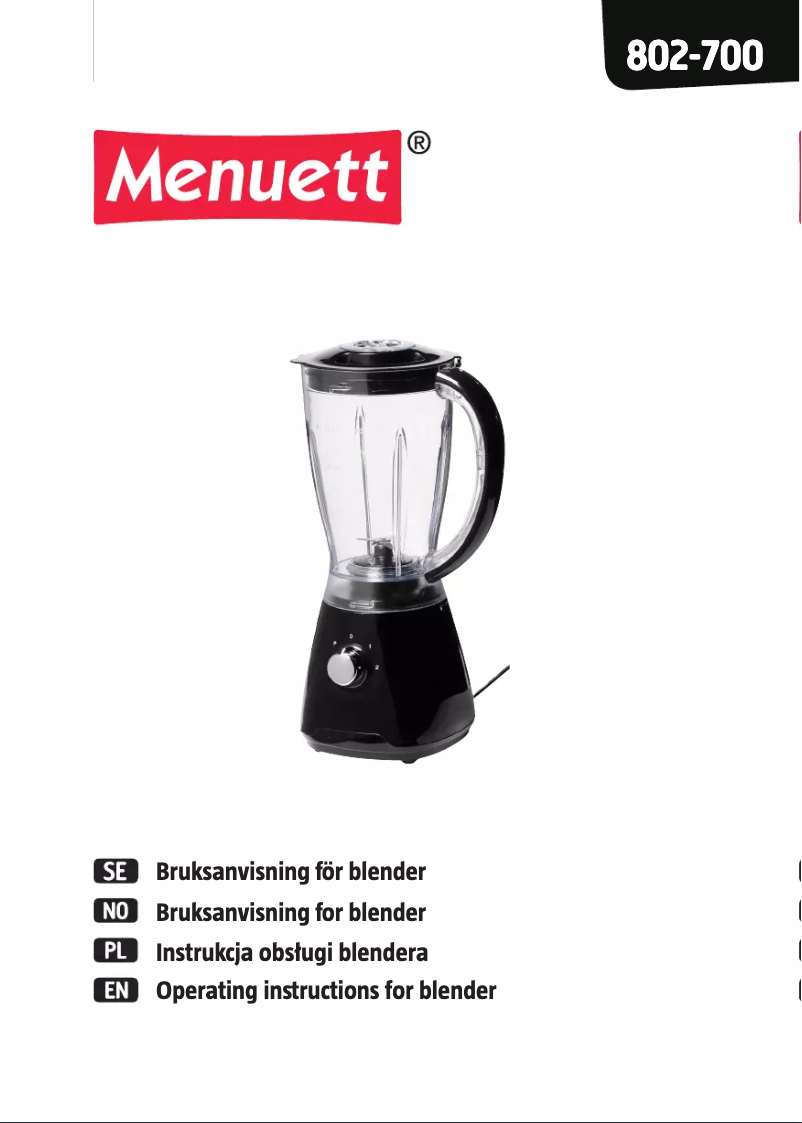 Página 1 del manual Manual de usuario Menuett 802-700