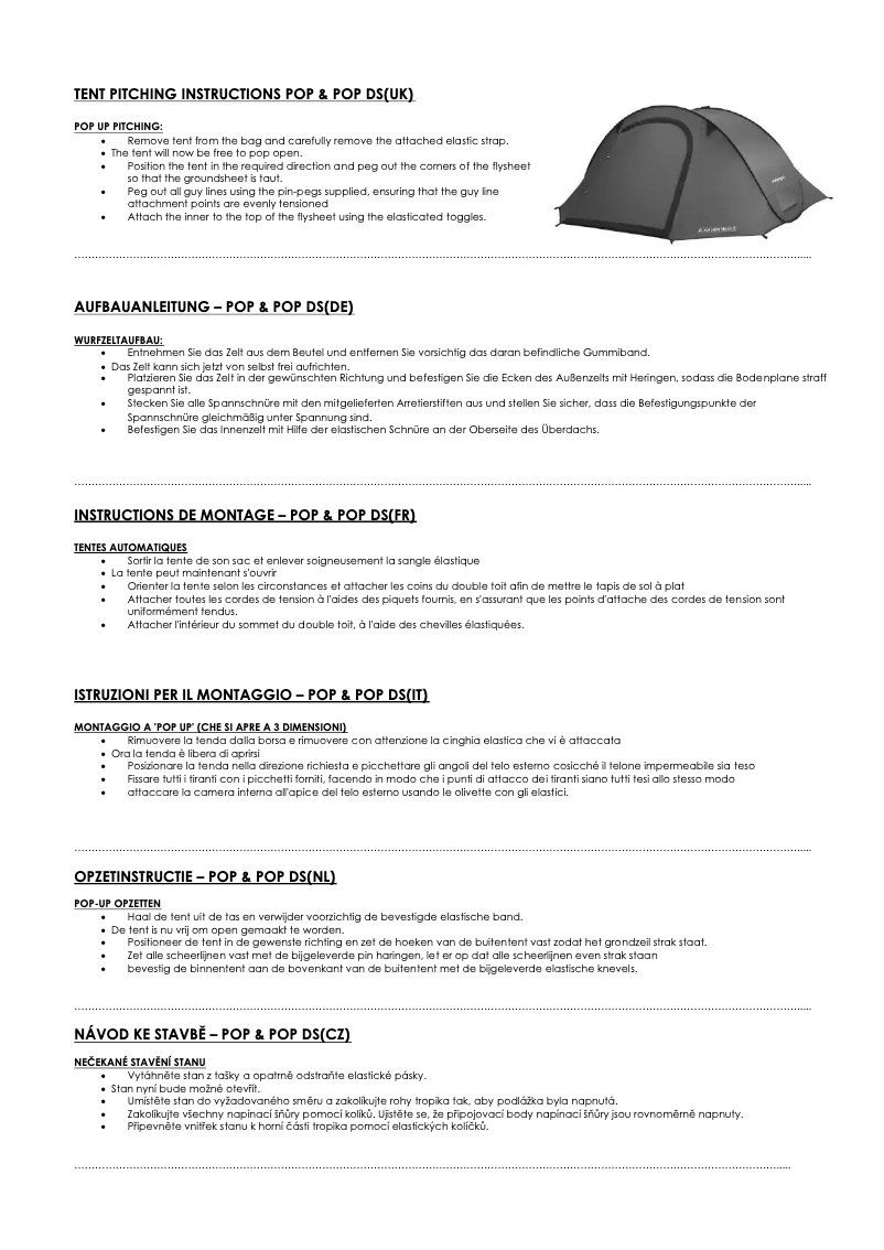 Página nº 1 - Manual de usuario Vango Pop 200