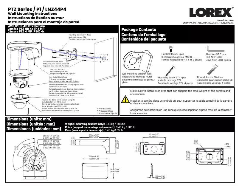Página nº 1 - Guía de inicio rápido Lorex LNZ44P4B