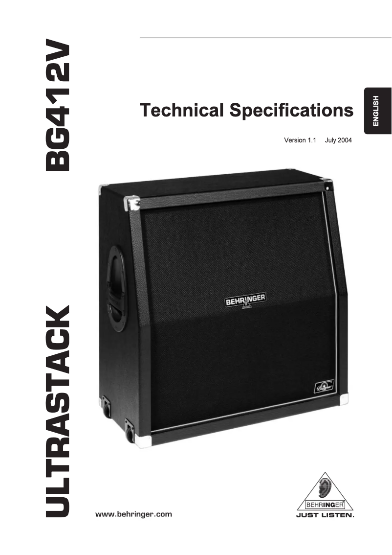 Imagen de la primera página del manual del dispositivo Ultrastack BG412V