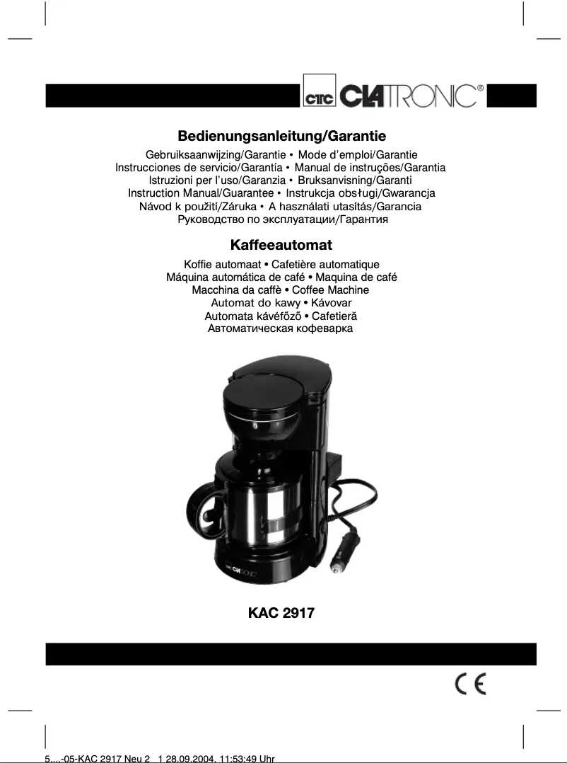 Página 1 del manual Manual de usuario Clatronic KAC 2917