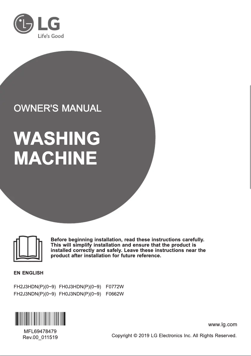 Imagen de la primera página del manual del dispositivo F0772W