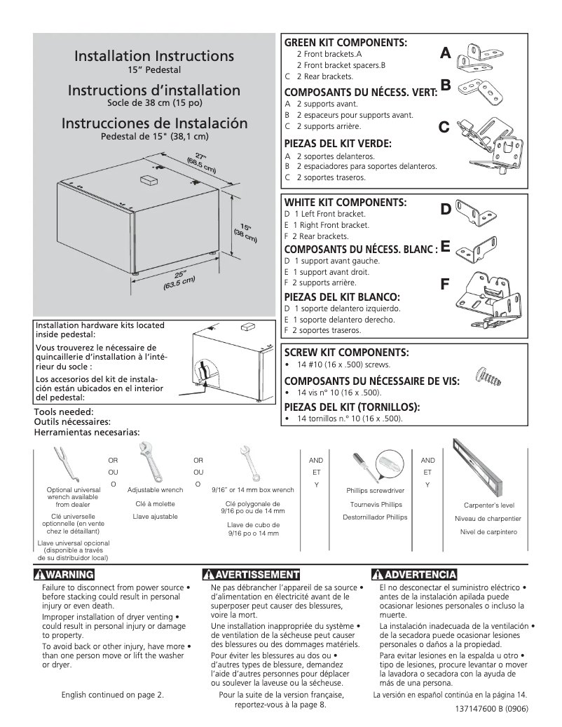 Imagen de la primera página del manual del dispositivo FNDP15B
