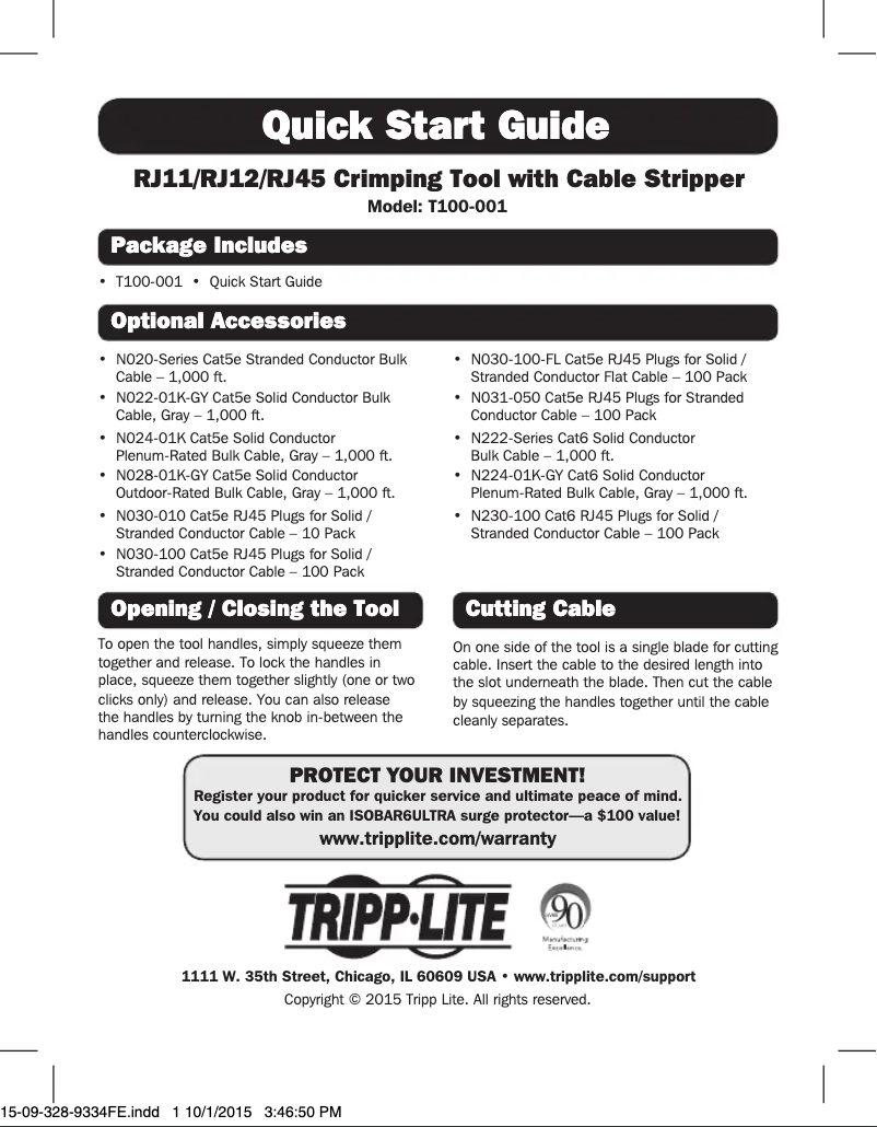 Imagen de la primera página del manual del dispositivo T100-001