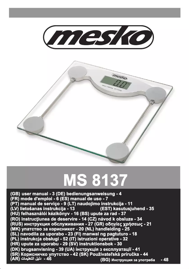 Página 1 del manual Manual de usuario Mesko MS 8137