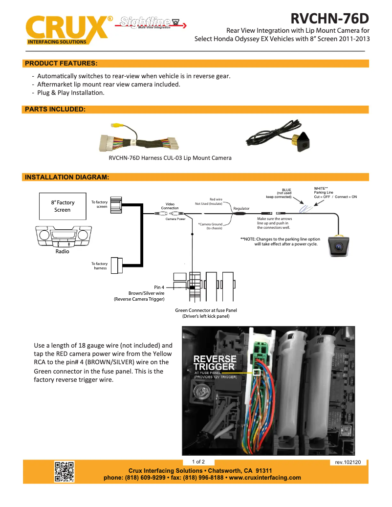 Imagen de la primera página del manual del dispositivo RVCHN-76D
