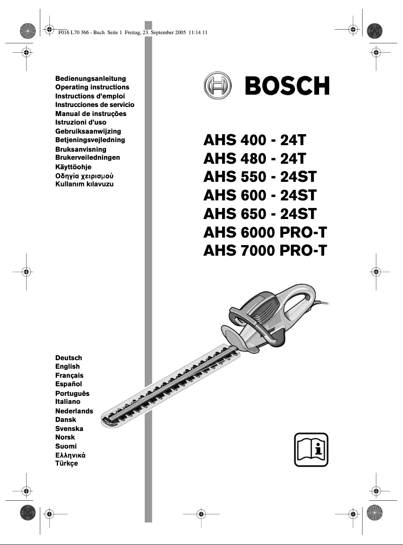 Página 1 del manual Manual de usuario Bosch AHS 6000 PRO-T