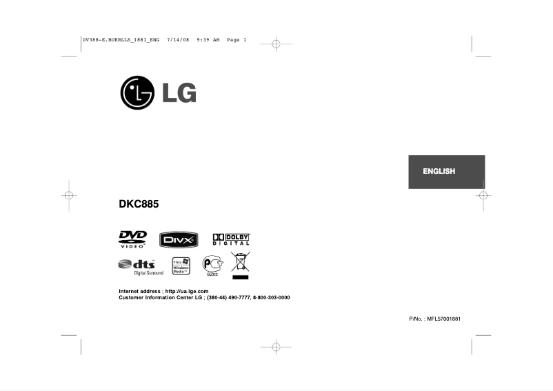 Página 1 del manual Manual de usuario LG DKC885