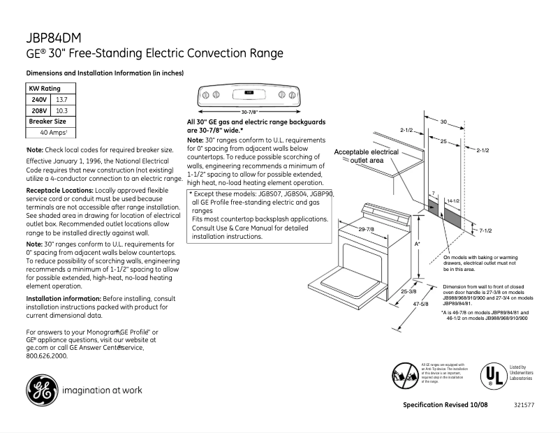 Imagen de la primera página del manual del dispositivo JBP84DMBB