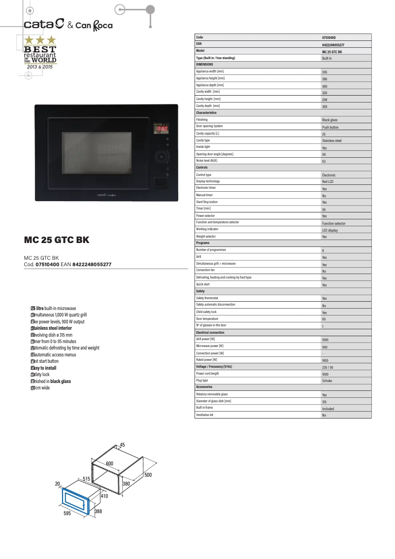 Imagen de la primera página del manual del dispositivo MC 25 GTC BK